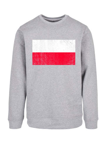 F4NT4STIC Sweatshirt Poland Polen Flagge distressed in grau meliert