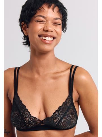 Erlich Textil  Spitzen Bustier FLUID LACE CUT-OUT BRALETTE in schwarz