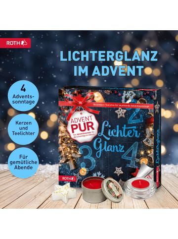 ROTH PUR Adventskalender mit nur 4 Türchen, gefüllt – Lichterglanz in Bunt