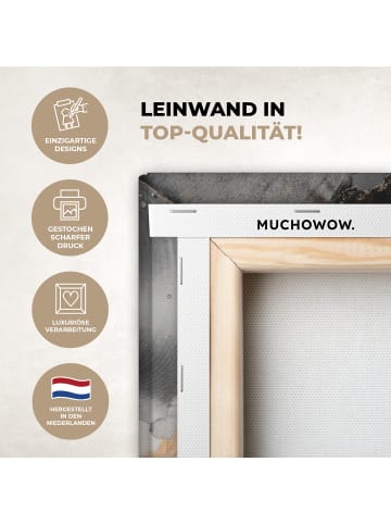 MuchoWow Leinwand bilder Abstrakte Kunst gold grau (BxH)