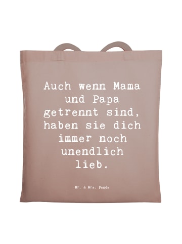 Mr. & Mrs. Panda Uni Tasche Spruch Trennung von den Eltern mit S... in Braun Pastell
