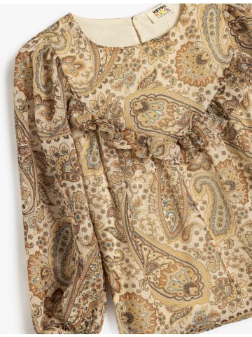 KOTON BLUSE LS in Braun Gemustert