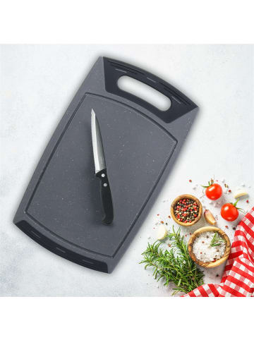 Stoneline Schneidebrett 36x22 und Universalmesser Set 2-teilig in Schwarz