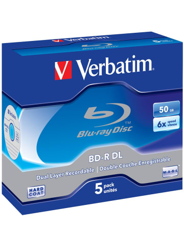 COFI 1453 Verbatim BD-R DL 50GB/1-6x Jewelcase (5 Disc) in Blau