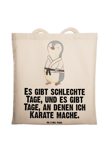 Mr. & Mrs. Panda Umhängetasche Pinguin Karate mit Spruch in Creme