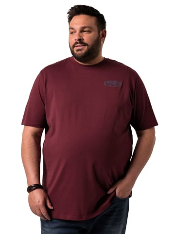 Men Plus Kurzarm T-Shirt in burgunder