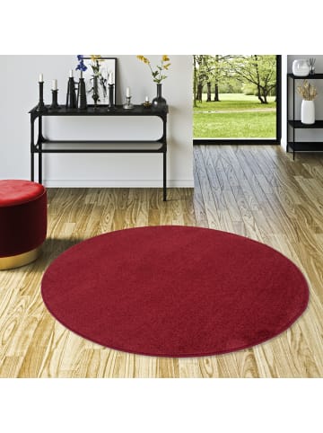 Snapstyle Hochflor-Teppich Mona Rund in bordeaux