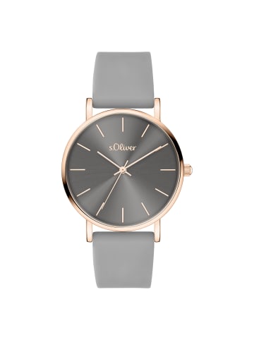 s.Oliver Armbanduhr Modern Statement in grau