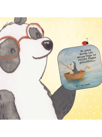 Mr. & Mrs. Panda Tassenuntersetzer Pinguin Angelboot Design mit ... in Weiß