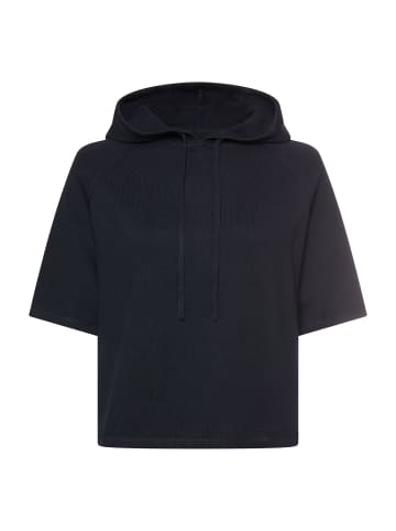 Camel Active Kurzarm Strickpullover mit Kapuze in Dunkelblau