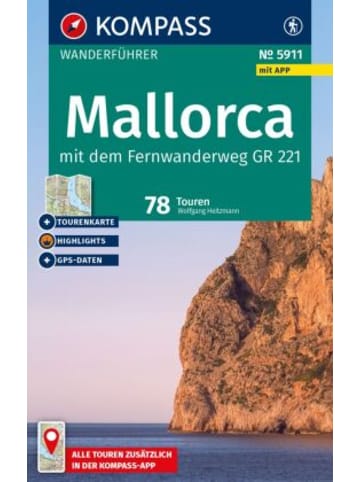 Kompass-Karten Buch - KOMPASS Wanderführer Mallorca, 78 Touren mit Extra-Tourenkarte