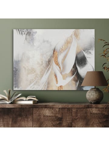 OnlyWow Akustibild Abstrakte Kunst weiß gold