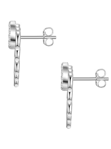 Glanzstücke München Ohrringe Lotusblüte aus Sterling Silber mit Zirkonia in silber