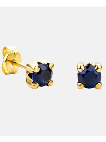 Diamant L'éternel Ohrringe aus 375 Gelbgold mit Saphir