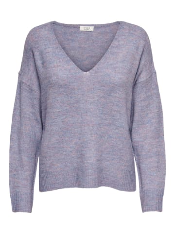 JACQUELINE de YONG Fein Strickpullover Pullover V-Neck JDYELANORA Longsleeve Sweater in Grau-Lila