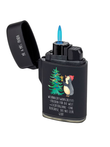 Mr. & Mrs. Panda Feuerzeug Pinguin Weihnachtsbaum mit Spruch in Schwarz