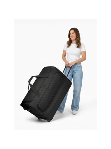 Redolz Duffle Essentials 2-Rollen Reisetasche 80 cm  XL mit Dehnfalte Sondergröße black