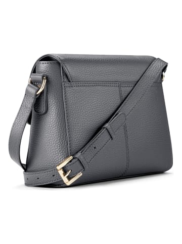 Lazarotti Bologna Leather Crossbody Umhängetasche Leder 22 cm in grey