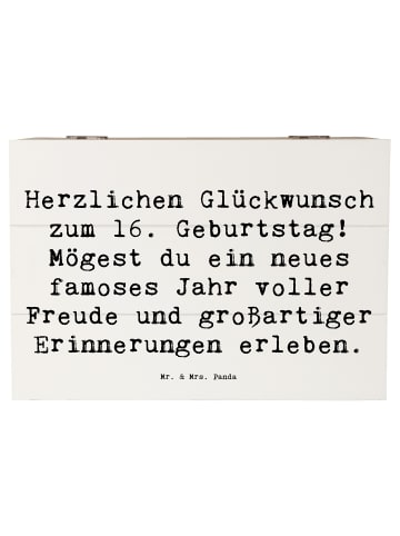 Mr. & Mrs. Panda Erinnerungskiste Spruch 16. Geburtstag mit Spruch in Weiß