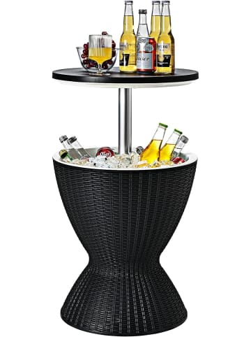 COSTWAY 3 in 1 Beistelltisch Cool Bar 30L in Schwarz