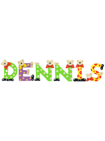 Playshoes Deko-Buchstaben "DENNIS" in bunt