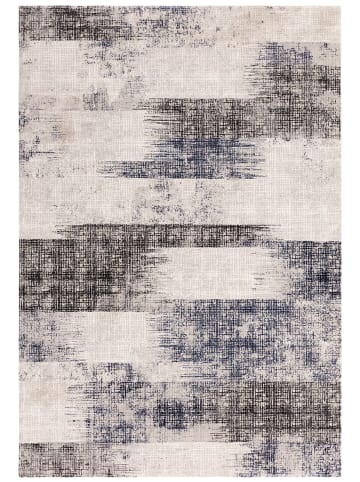 KADIMA DESIGN Teppich Velours, Abstrakt Design, Texturierter Flor, Wohnbereich in Dunkelblau