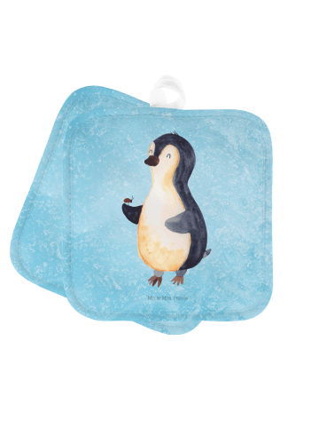 Mr. & Mrs. Panda Topflappen Pinguin Marienkäfer ohne Spruch in Eisblau