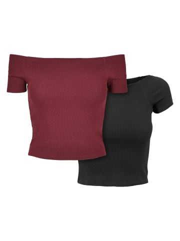 Urban Classics T-Shirts in redwine+black