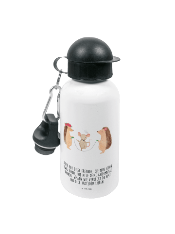 Mr. & Mrs. Panda Kindertrinkflasche Igel Seilhüpfen mit Spruch in Weiß