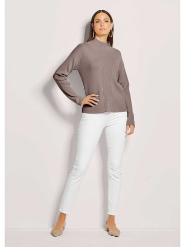 MADELEINE Kaschmir-Pullover mit Pointelle-Muster in cappuccino