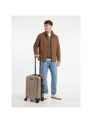 Police New York 4 Rollen Kabinentrolley S 54 cm mit Dehnfalte champagner
