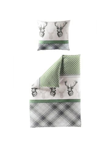 Traumschlaf Bettwäsche Hirsche in grün