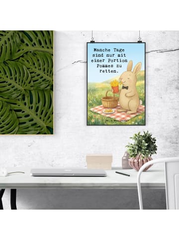 Mr. & Mrs. Panda Print Hase Pommes Design mit Spruch in Weiß
