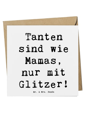 Mr. & Mrs. Panda Deluxe Karte Spruch Glitzernde Tante mit Spruch in Weiß