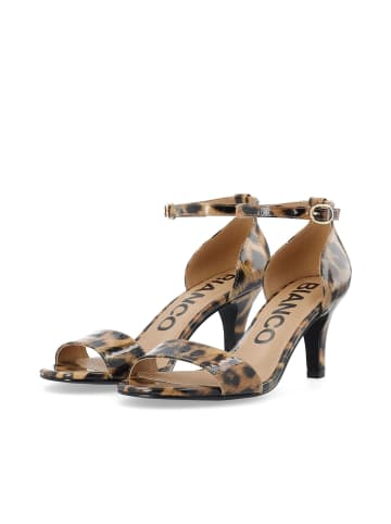 Bianco Sandalen mit breiten Riemen in LeoPrint