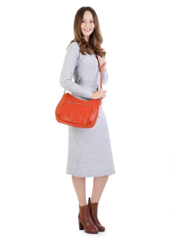 Samantha Look Umhängetasche echt Leder in orange