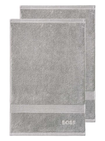 HUGO BOSS home 2er-Set Gästehandtücher 2er-Set Gästehandtücher in SILVER