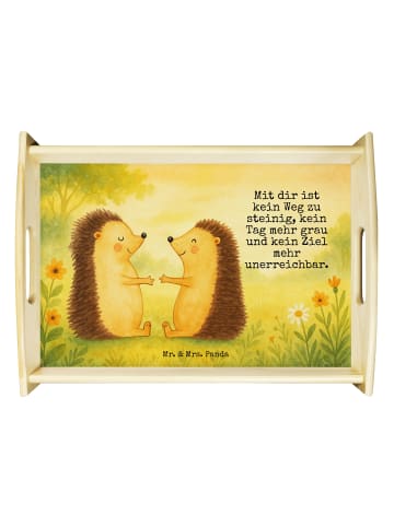 Mr. & Mrs. Panda holz serviertablett Igel Liebe Design mit Spruch in Weiß