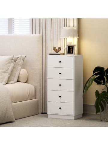 HOMCOM Kommode-47L x 29B x 95H cm-Weiß