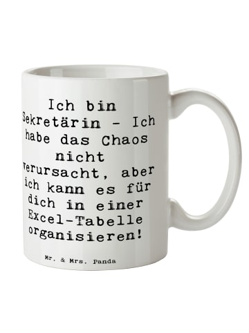 Mr. & Mrs. Panda Pott Spruch Sekretärin Ordnung mit Spruch in Weiß