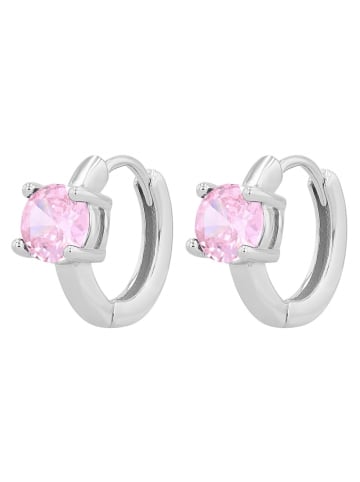 Adeliás Adeliás Damen Creolen aus 925 Sterling Silber und Zirkonia Ø 9 mm in silber