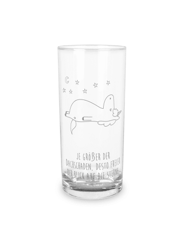 Mr. & Mrs. Panda Wasserglas Einhorn Sternenhimmel mit Spruch in Transparent