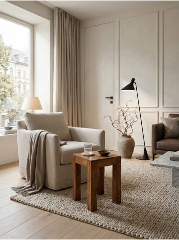 KADIMA DESIGN Beistelltisch MUMBAI Massiv-Holz 35 x 35 cm Wohnzimmer-Tisch in Massivholz