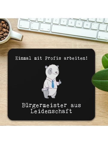 Mr. & Mrs. Panda Mauspad Bürgermeister Leidenschaft mit Spruch in Schwarz