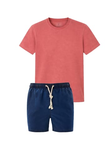 Gassa d’Amante Badeshorts & T-Shirt (2tlg. Set) Costume Venezia in Jeansblau-Rot