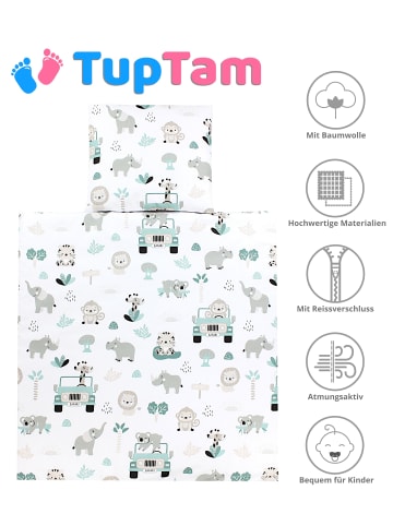 TupTam Unisex Baby Wiegenset 4-teilig in grün/silber