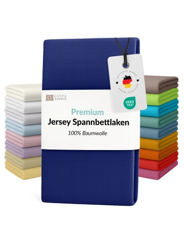 Carpe Sonno Edel-Jersey Spannbettlaken in Royal-Blau