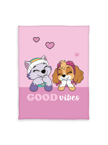 Herding Fleecedecke Paw Patrol 130x170cm Good Vibes in Rosa / Bunt