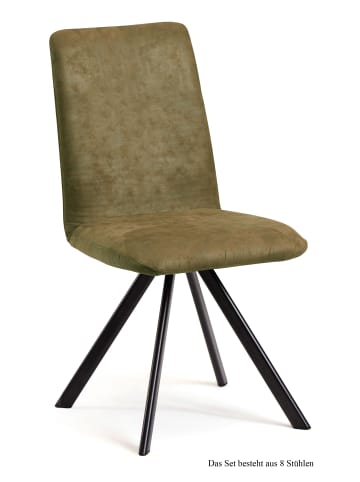 58 aufm Kessel ESSZIMMERSTUHL drehbar (8er-Set) Denny 47x92x60 Schwarz/Olivgrün