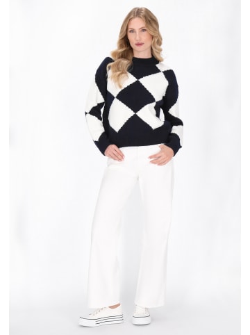 DreiMaster Women Sweater in dark navy offwhite